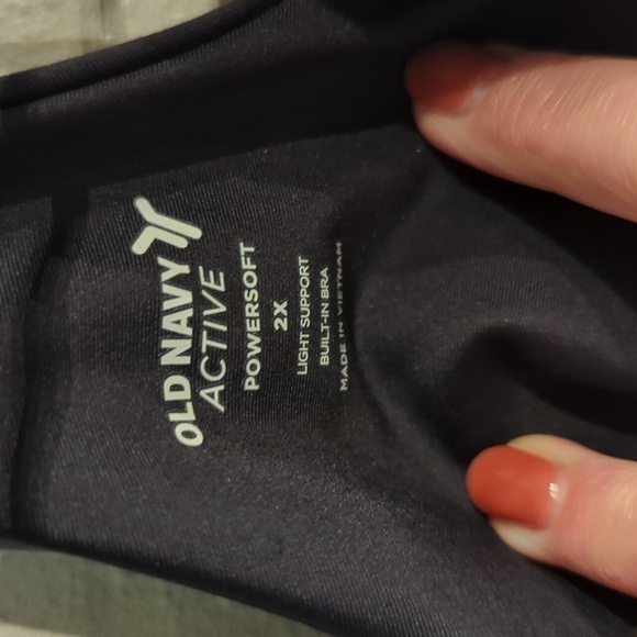 Old Navy Active powersoft 2X Crop Top built-in bra black padding Sports Bra - Picture 3 of 5